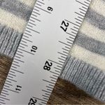 Talbots  Cardigan Women 1X White Gray Striped Long Lambswool Nylon Open Front Photo 6