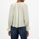Madewell NWT  Long-Sleeve Tie-Neck Top Winter White Photo 5