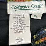 Coldwater Creek Vintage petite large button down blazer striped floral funky embroidery jacket Photo 6