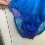 Vintage 90/00s High Leg One Piece Bathing Suit. Blue Geometric. Size: Small. Photo 1