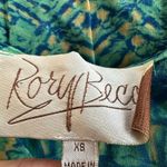 Rory Beca Artsy Watercolor Coverup Dress Semi Sheer Mini Green Resortwear Photo 3