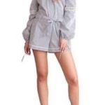 Haute Hippie Playsuit Romper Navy/White Stripe Off Shoulder Size 4 (Small) Photo 9