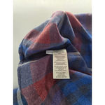 Cloth & Stone  Plaid Ruffle Shoulder Button Front Shirt Dress Blue Red  Small Photo 4