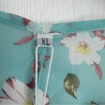 Floral Sheer Teal Women's Kimono Style Cardigan NWT, Size XL Blue Photo 4