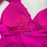 DKNY  Halter Style‎ Swimsuit Top W/Ruffle M FUSHIA PINK NEW Photo 5
