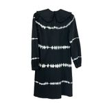 Steph Black Denim Tie Dye Baby Doll Long Sleeve Exaggerated Collar Dress XS/S Photo 3