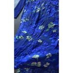 Vintage Cheongsam Long Blue Floral Stone Dress Women’s Sz S Blue Flower Pattern Photo 13