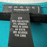 Grace Womens Top 2X Stretch Casual Workwear Career Office Contemporary Feminine Blue Photo 1