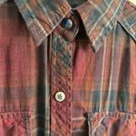 Affliction Womens Red Black Premium Wisdom Embroidered Buffalo Plaid Shirt Photo 5