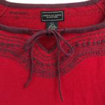 American Eagle deadstock red cropped embroidered short sleeve sweater L Photo 3