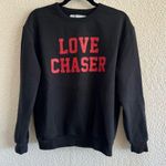 ZARA  Pulse Women’s Love‎ Chaser Black Red Sweatshirt Size Large Photo 0