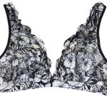 PINK - Victoria's Secret Victoria's Secret PINK Lace black/white floral Bralette sz large Photo 0