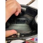 Brighton  Black‎ Corazon Handbag Purse Heart Handles Leather Croc Embossed Photo 6