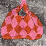 Kopari Pink and Orange Argyle Shoulder Bag Photo 7
