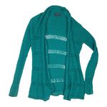 Wooden Ships  size small medium Teal Knit Cardigan open front loose knit Photo 0