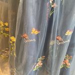 Women’s Blue Prom Party Dress Embroidered Flowers Butterflies Corset Back Size 4 Blue Photo 12