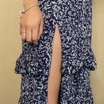 Yidarton Strapless Maxi Dress –Navy & White Floral Size S Blue Photo 3