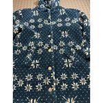 Vintage 90s LL Bean‎ Native Deep Pile Jacket Button Fleece USA Made Long Medium Blue Photo 1