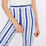 Madewell NWOT Tapered Pants in Stripe blue white denim Photo 2