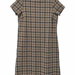 J.Jill Brown Gray Plaid Short Sleeve Dress Photo 5
