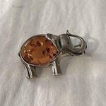 Vintage elephant stone pin Photo 0