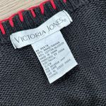 Vintage Victoria Jones Black Holiday Christmas Embroidered Cardigan Sweater Photo 14