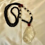 Long clear glass Buddha beaded pendant necklace Photo 11