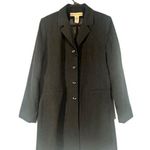 Apostrophe Black Collared Notched Lapel Long Button Jacket Blazer Women Sz 8 Photo 0