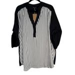 BLOOMCHIC Black White Stripe Tunic Top Women Plus Size US 18 Photo 1