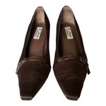 J. Loren Collection vintage brown fabric covered pumps with square toes size 8.5 Photo 7