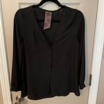 Moon Collection Sheer  Black Button-up Blouse Photo 0