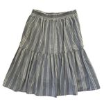 A New Day  Women’s Size Medium Skirt Blue White Striped Ruffle 100% Cotton  #1 Photo 1