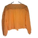 American Eagle NWT  Orange Tie Front Crochet Lace Boho Crop Top Large Romantic 70 Photo 1