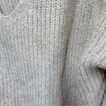 Boden USA Boden Oversized V Neck Cable Knit Pullover Cream Metallic Sweater Size 14 Photo 3