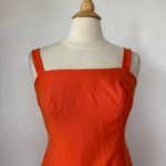 Wrapper Vintage 90s Solid Orange Sleeveless Sheath Dress Photo 4