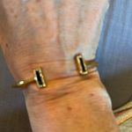 Kate Spade  nwt bracelet gold tone hinged black
“raising the bar” $78 Photo 2