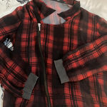Hot Topic Rare mesh red + black plaid zip-up jacket  Photo 1