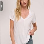 Z Supply 🆕NWT   Asher V Neck Tee White Size Large 100% Cotton Relaxed Fit Photo 0