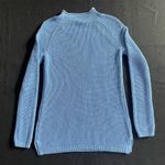 Talbots Ribbed Cotton Mockneck Sweater Blue Long Sleeve Size Small Photo 5