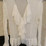 Alberto Makali white long sleeve blouse size M Photo 0