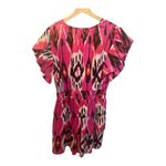 Ro's Garden Hunan Boyfriend Tiered Mini Dress Large Printed Cap Sleeve Pink NWT Photo 3