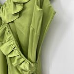 Cinq a Sept 100% Silk Petunya Ruffle Silk Dress in Prickly Pear 6 New with tags! Green Photo 6