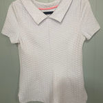Boden‎ Textured Knit Top Short Sleeve Collared Light Blue, Size 6 Blue Photo 0