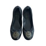 Tory Burch  Black Patent Leather Logo Ballet Flats Size 8 Photo 3