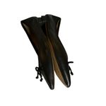 Talbots  Black Leather Pointed Toe Ballet Flats Bow 6 Classic preppy business Photo 6