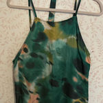 Anthropologie Silky Green Tie-Dye Tank Top with Strappy Back Photo 0