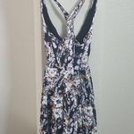 Free People  Washed Ashore Tassel Tie Black Floral Mini Dress Size XS Photo 4