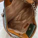 Nine West forest green tote bag with silver hardware. Photo 7