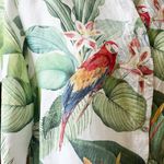 iLinen Lifestyle Parrot Tropical Linen Button Up Maxi Blouse Pockets White Sz L Size L Photo 4