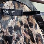 Poetry long sleeve asymmetrical open front leopard print sheer cardigan Photo 2